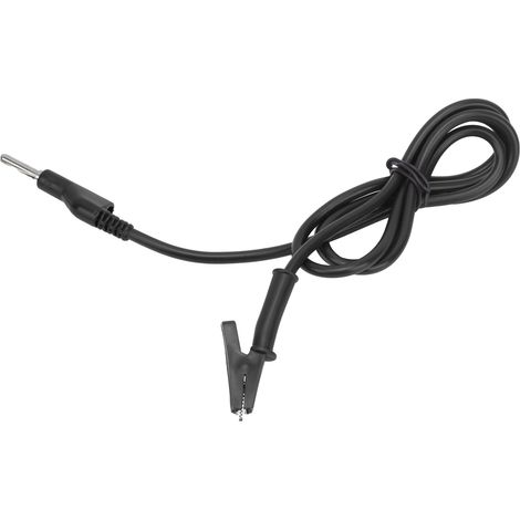 Câble de test crocodile silicone 4mm connecteur banane pour multimètre 10A noir, fil pince isolée lot de 10 (1/5)