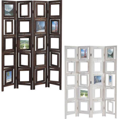 Paravent galerie de photographies II, cloison de séparation, marron, 160x125cm (1/5)