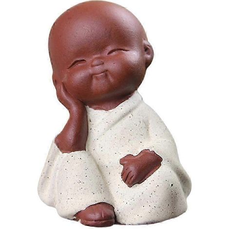 Petite figurine mignonne miniature « Ne rien entendre, ne rien voir », statue à poser sur un bureau ou une voiture-White