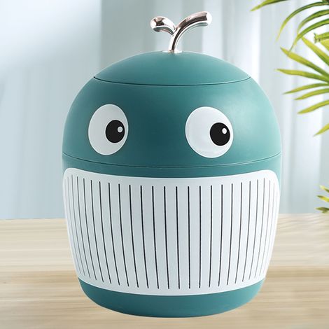 Petite Poubelle Baleine Mignonne Luxe Léger Corbeille Portable Multifonction Bureau Table Basse Vert (1/5)
