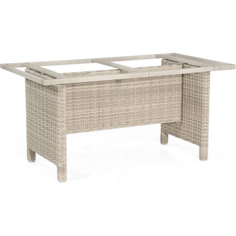 Tischgestell Base-Polyrattan 150/80 cm A lu/KS white-coral