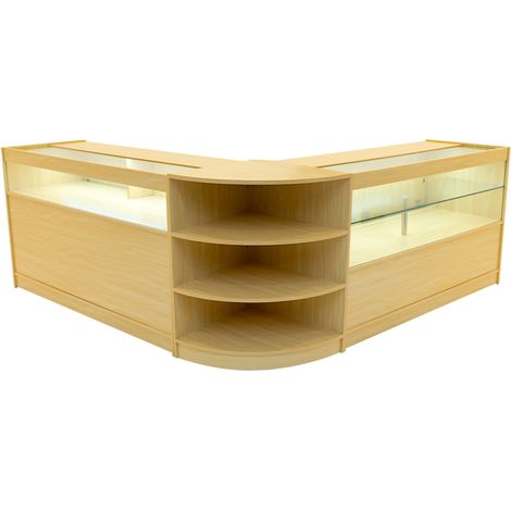 Harmonia LED Shop Counter Set B1500, C1500 & LM60 - Maple