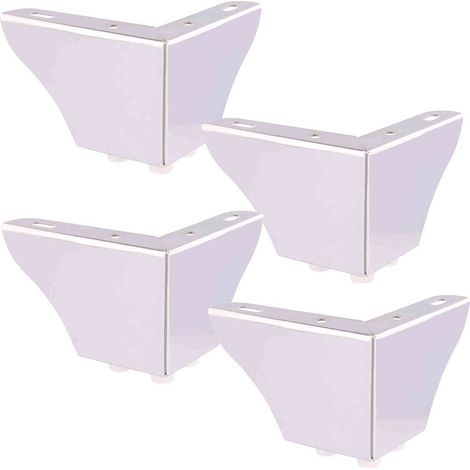 Jeu de pieds de meuble (4 pièces) - 12 x 12 x 8 cm, acier chromé, plaque de fixation par vis, convient aux meubles en palettes - 12045004