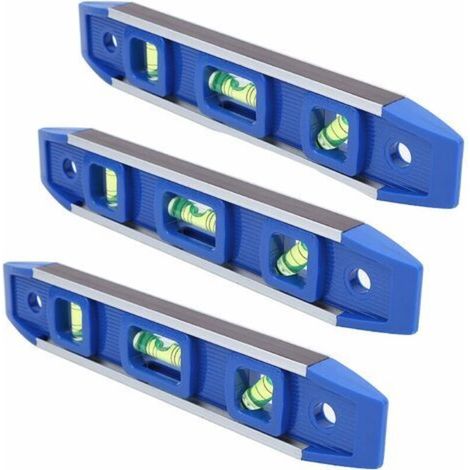 Niveau magnétique, petit niveau à bulles, 230mm Mini règle horizontale en plastique pour la construction de cloisons sèches pour les électriciens de camping 3 pièces (1/5)