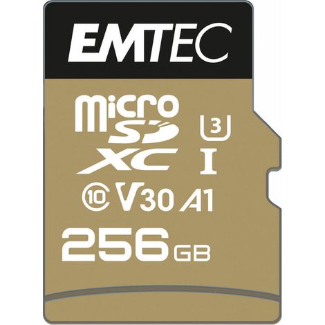 Tarjeta EMTEC M256GB UHS-I U3 V30 A1 Speedin Pro + Adaptador (1/2)