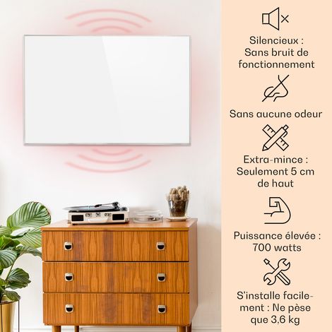 Klarstein Radiateur Infrarouge Mural Intelligent, Chauffage Infrarouge 960W, Panneau Chauffant Infrarouge, APP Mobile, Radiateur Electrique Extra Plat, Salle de Bain, Sans CO2, Faible Conso d'Energie (1/4)
