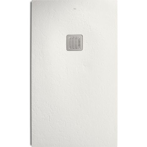 Roca – Receveur de douche extra-plat 180x80cm – Résine Stonex antidérapant – Grille inox incluse – Finition blanc mat – Installation facile