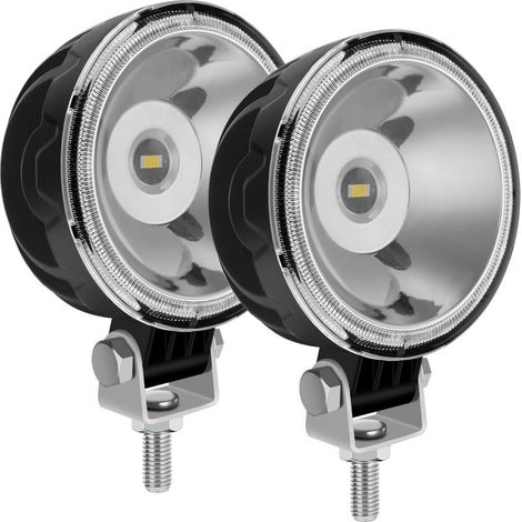 2pcs 3 pouces blanc LED travail lumière 12V 24V spot LED lumière supplémentaire brouillard lumière marine tracteur excavatrice remorque agricole lumière IP67 spot étanche (1/5)