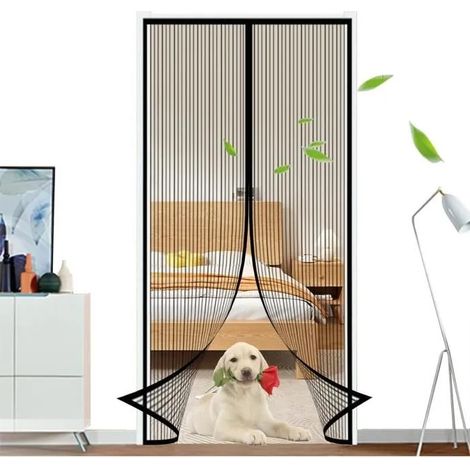 Moustiquaire Magnétique Porte 80x210cm - Fermeture Automatique - Maille Ultra Fine - Blanc - Ajustable (1/4)