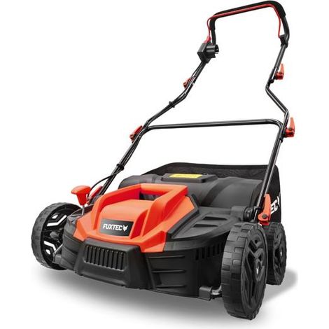 FUXTEC Elektro-Vertikutierer, Rasenlüfter 1500 W, 36 cm Arbeitsbreite und 5 Stufen Tiefeneinstellung, 45 L Grasfangkorb
