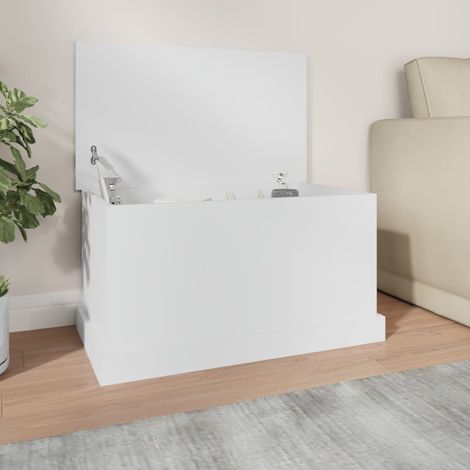 Boîte de rangement, Coffre de rangement blanc 70x40x38 cm bois d'ingénierie LKF81503 (1/5)