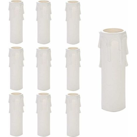 Kerzenhalter aus Kunststoff, 10 Stück, Kerzenhalter-Zubehör, Kerzenröhren und -hülsen, weiß