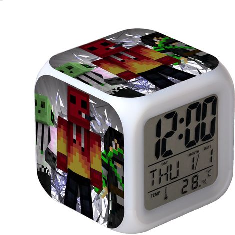 Digitaler Multifunktionswecker Minecraft-Wecker LED-Edition