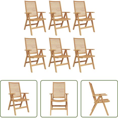 Chaise pliable - Chaise de jardin 6 pcs Marron 52 x 64,5 x 108 cm (1/5)