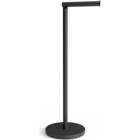 Porte Papier Toilette sur Pied - OTBACT - Noir - Acier Inoxydable - 55x17cm - 4 rouleaux (1/5)