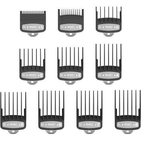 10 Guides de coupe, 1,5 mm à 25 mm, dents arrondies, peignes, pour tondeuses cordonnées (1/5)