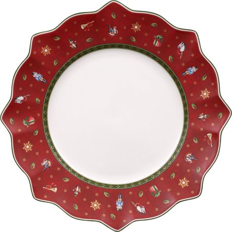 Assiette Plate Rouge, 29 cm, Porcelaine (1/5)
