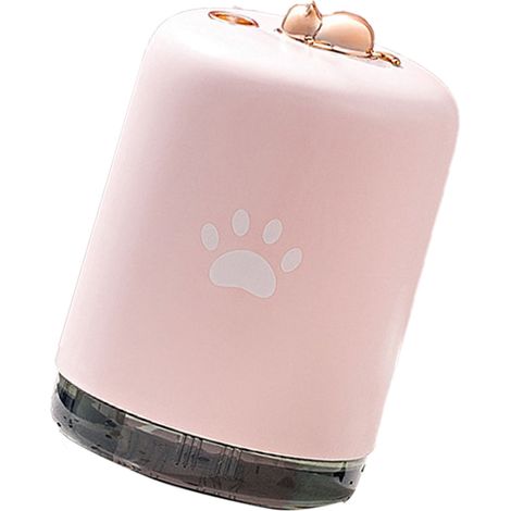 Humidificateur ultrasons chat USB portable purificateur air aromathérapie bureautique rose 156g (1/4)
