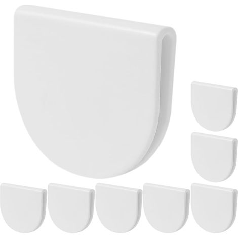 Ensemble de 8 clips rideau douche INOOMP en ABS , blancs , résistants au vent , pour l'installation (1/5)