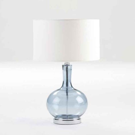 Lampe de Table 25x25x45 Verre Bleu Sans Écran (1/2)