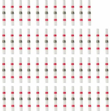50pcs Cosses Electriques Souder Gaine Thermorétractable Terminaux Cuivre Electrique, Fil Câble Connecteur,Rouge - Connecteurs de Fil Cuivré Électriques (1/3)