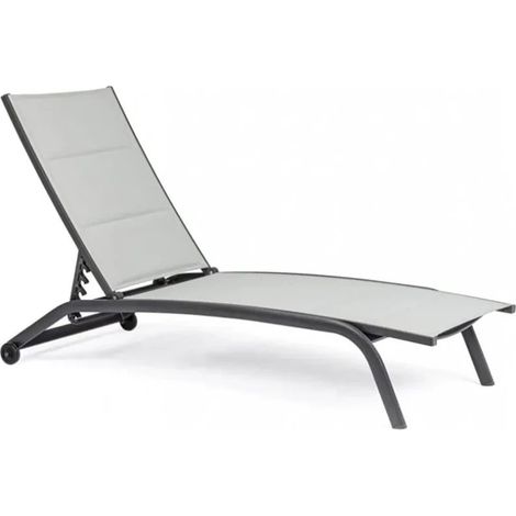 Lettino da giardino in alluminio con ruote Antracite CLEOPAS 61x192x h105 cm (1/5)