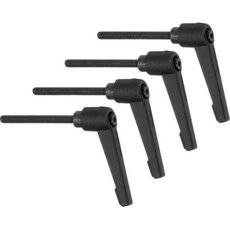 4 Pcs - Poignée De Serrage À Levier - Bouton-poussoir À Verrouillage Rapide - Filetage Mâle M5 Et Acier Allié Pour Machines-outilles - Noir - 50x50mm (1/5)