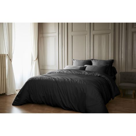 Housse de couette 260 x 240 cm bambou salomé truffe Noir (1/4)