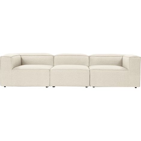 Sofá modular moderno de 4 plazas en lino Fora 4 - Blanco roto