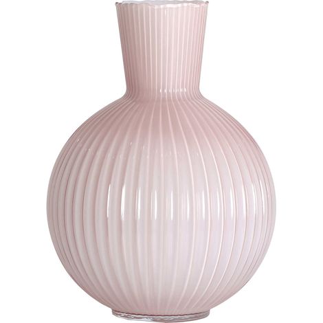 Vase nude en verre rose finition brillante style classique élégant - Rose nude pâle brillant (1/3)