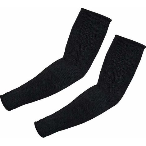 1 paire de manchon Kevlar protège-bras coude bandage garde-bras anti-coupure résistant aux brûlures manchon, noir (1/4)