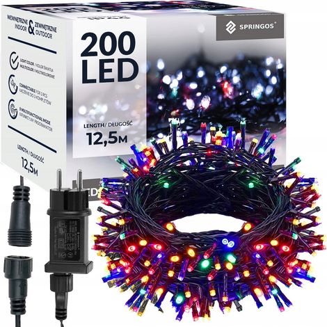 LUCES DE NAVIDAD EXTERIORES 200 LED LUZ FIJA CORTINA LUMINOSA IP44 (1/5)