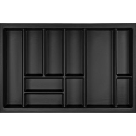 ORGA-BOX Junker Slim Besteckeinsatz 725 x 476 mm Lavagrau mit Perlstruktur für 80er Schränke Küchen Besteckkasten passgenau für SO SLIM Schubladensystem (1/4)