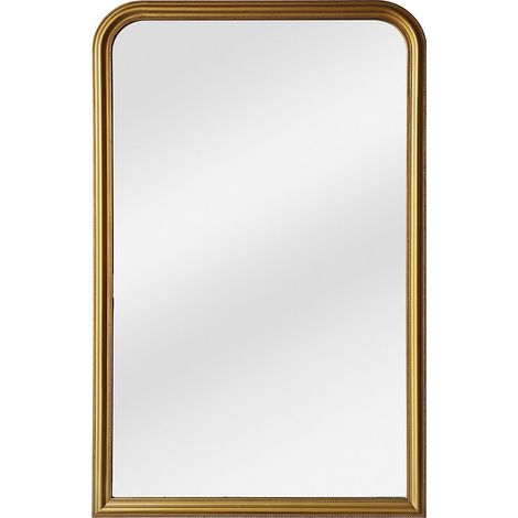 Grande specchio in legno di paulownia - L. 120 x H. 190 cm - Dorato effetto ottone - HELOISE