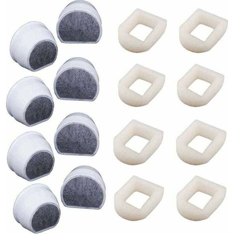 16er-Pack Drinkwell-Trinkbrunnenfilter – Schaumstoff-Vorfilter und Kohlefilter – Sauberes Wasser für Katzen und Hunde