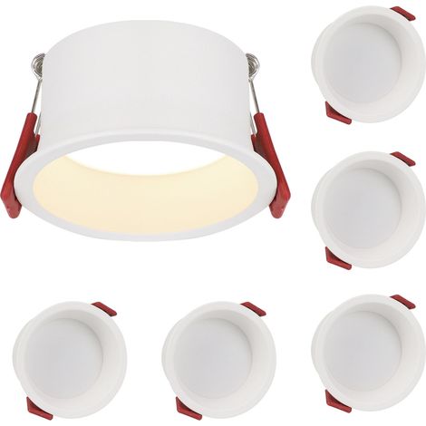 LED Downlights Moisture Proof LED Downlights 5 Pack - 5W Recessed Spotlights 4000K LED Downlights Neutral White Lights Bathroom Lighting Ceiling IP44 Moisture Proof Lamp for Bathroom Kitchen Living Ro (1/5)