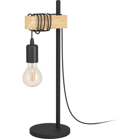 Lampada da Tavolo Townshend in Legno Vintage Eglo - Colore: Nero (1/5)