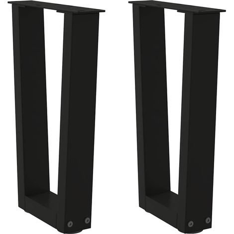 Couchtischbeine V-Form 2 Stück Schwarz 28x(42-43,3) cm Stahl