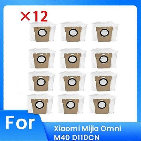 Pack of 12 bags for Xiaomi Mijia Omni M40 D110CN robot vacuum cleaner - Accessories designed for durability and optimal performance - Edition 0702-AquaForge (1/3)