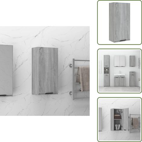 Armoire de salle de bain murale Sonoma gris 32x20x67 cm - Armoire De Salle De Bain - Meuble De Salle De Bain - Armoire Murale - Rangement Salle De Bain - Mobilier Salle De Bain (1/5)