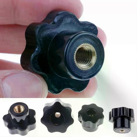 Écrou de serrage à tête sept étoiles en plastique, filetage intérieur M4/M5/M6/M8, bouton de remplacement avec noyau en cuivre (1/5)
