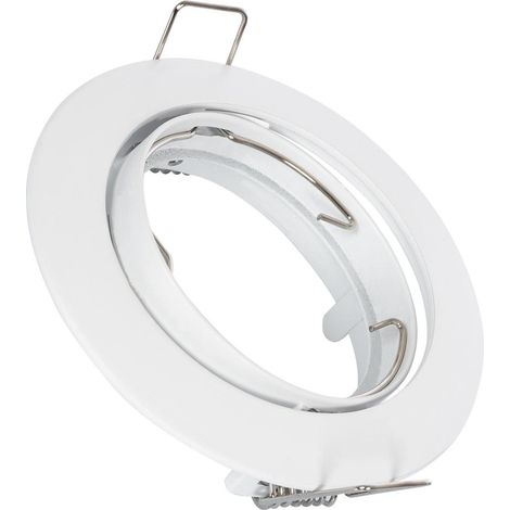 Aro Downlight Circular Basculante para Bombilla LED GU10 / GU5.3 Corte Ø 72 mm Níquel