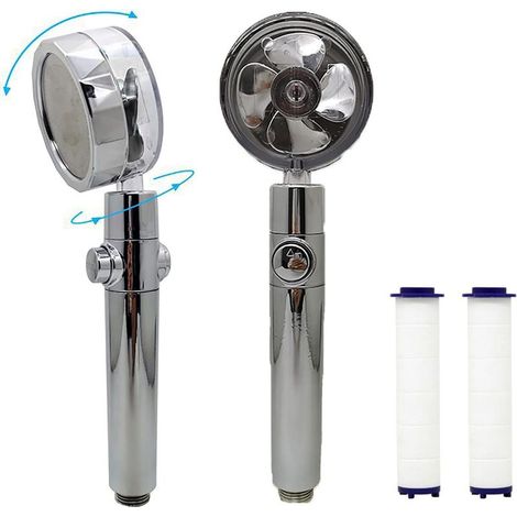 Hochdruck-Duschkopf, 360° drehbare Brausedüse für wassersparenden Durchfluss, Badaccessoire mit 2 cm Universalanschluss (1/5)