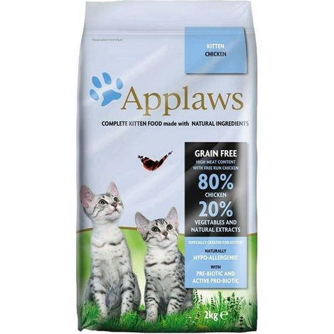 APPLAWS Chicken Kitten Dry Cat Food 2 kg - bezobilninové granuly s kuracím mäsom pre maciatka