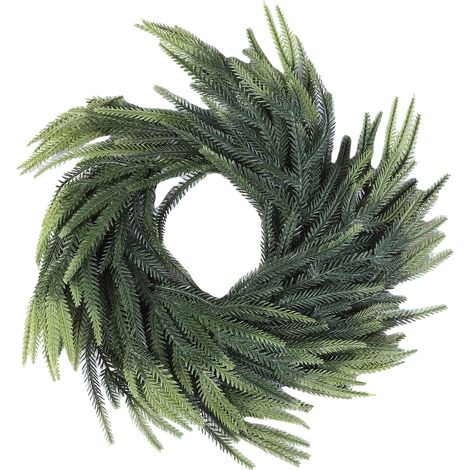 Couronne de noël, décoration de porte d'entrée extérieure, simulation réaliste d'aiguille de pin, 40cm (1/5)