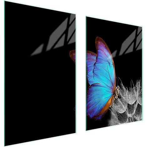 Assiette de protection en verre pour la cuisine 65x52 papillon (1/5)