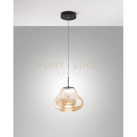 DEVA SOSPENSIONE 1 LUCE AMBRA A LED CCT 2700K - 3000K - 4000K- 14W - 1510 lm DIMMERABILE
