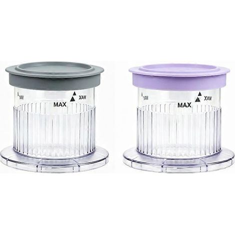 Set mit 2 Dessertbechern mit Deckel für die Cuisinart FastFreeze 5-in-1 Eismaschine, grau und lila (1/5)