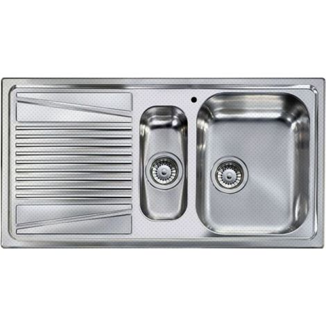 Lavello Elleci Inox da incasso Vasche a Destra River 475 Antigraffio Inox LIR475ANCDX (1/2)