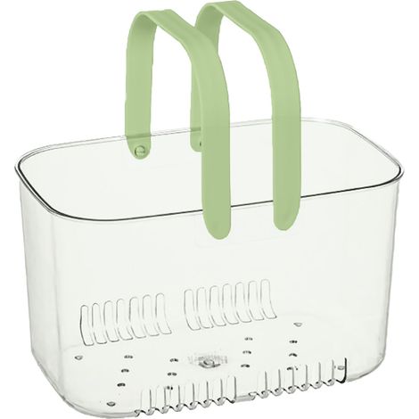 Panier à fruits vert avec poignée confortable et aération, idéal pour le camping et rangement polyvalent. (1/5)